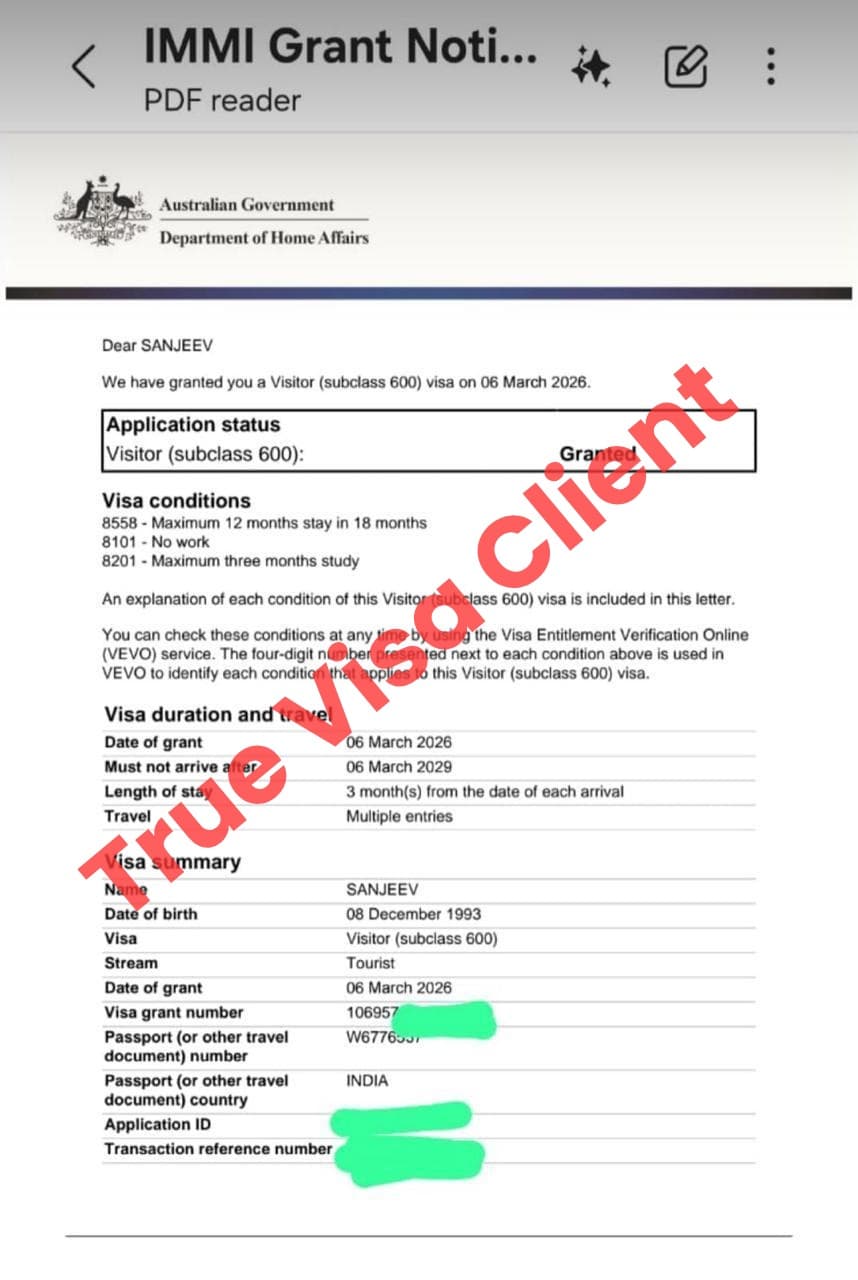 PPR Visa Approval Letter