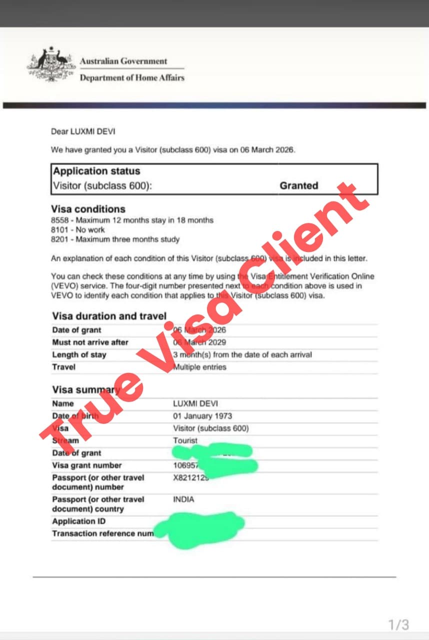 PPR Visa Approval Letter